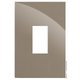 PLACA P/ 1 MODULO VERTICAL  COM SUPORTE 4X2 - RECTA FENDI GLOSS 